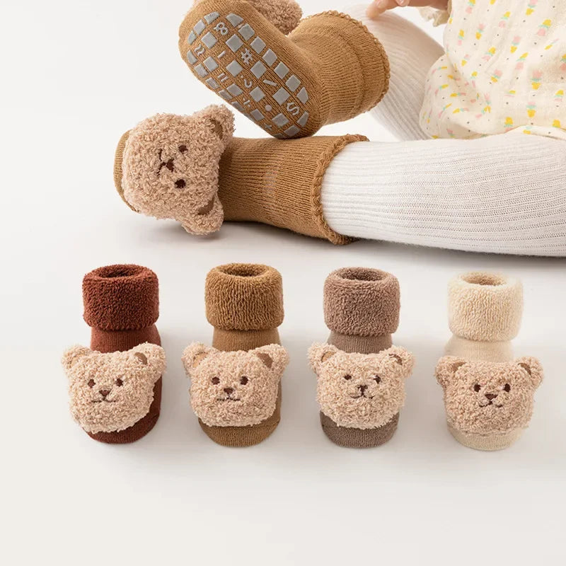 - Cute Cartoon Bear Anti - Slip Toddler Socks