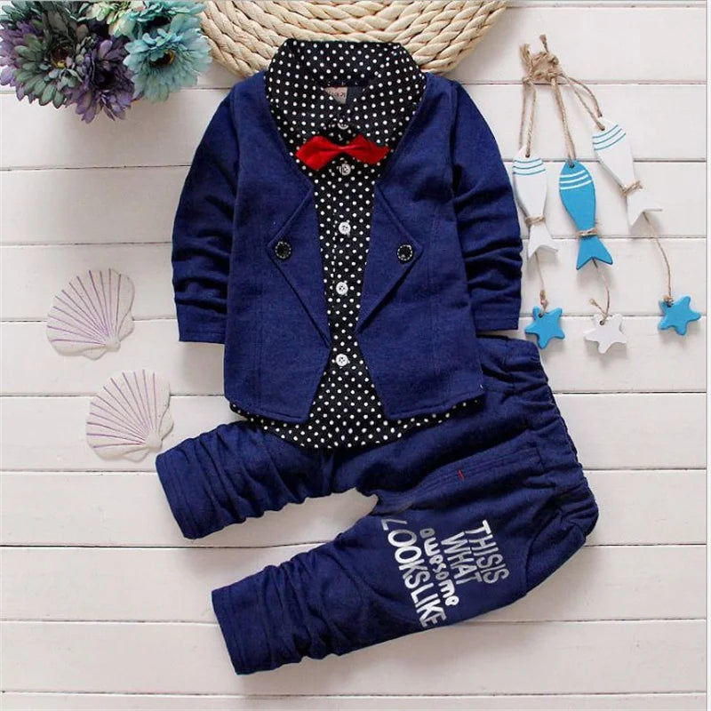 jacket+letter printed trousers 3Pcs suit