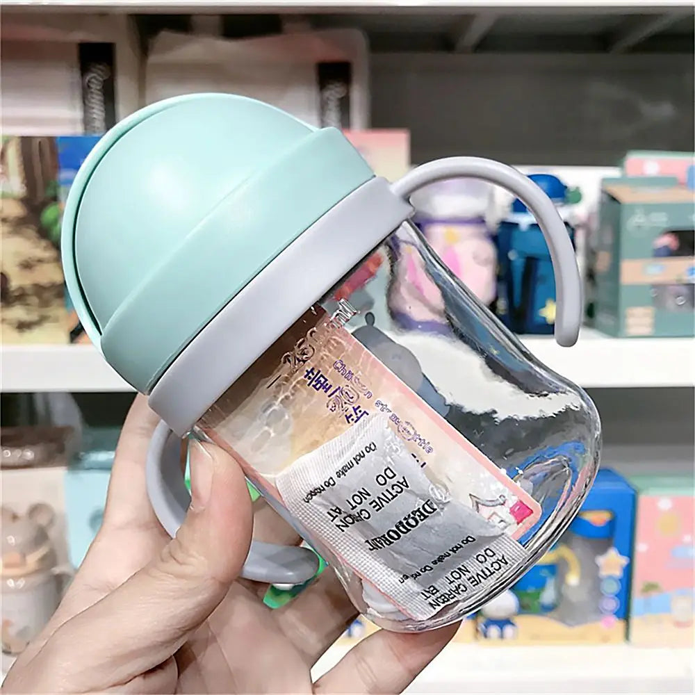 250ML Cartoon Pattern Outdoor Child Drinking Bottle with Straw