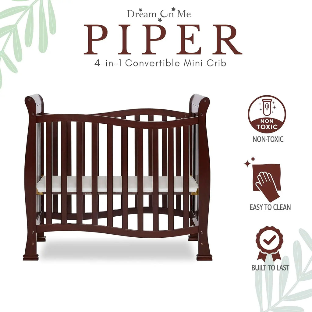 4-in-1 Convertible Mini Baby Crib with Changer & Storage