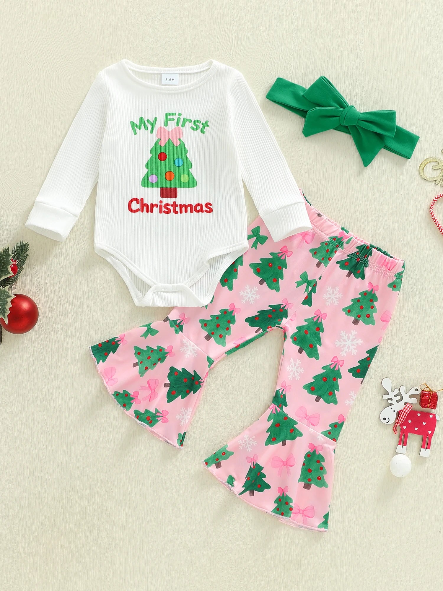 Baby Girl First Christmas Outfits Long Sleeve Romper