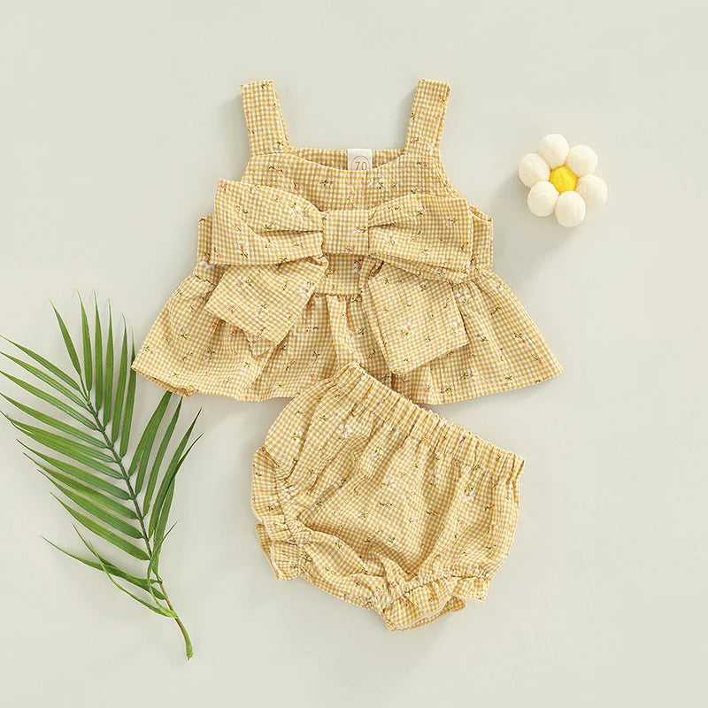 Summer Infant Baby Girl Tops Shorts Clothes Set