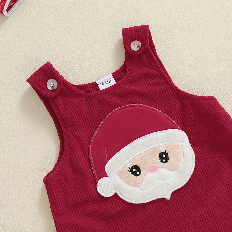 2024-05-18 Lioraitiin Baby Girl Thanksgiving Outfits Stripe Long Sleeve Romper Turkey Embroidery Overalls Dress Headband Set