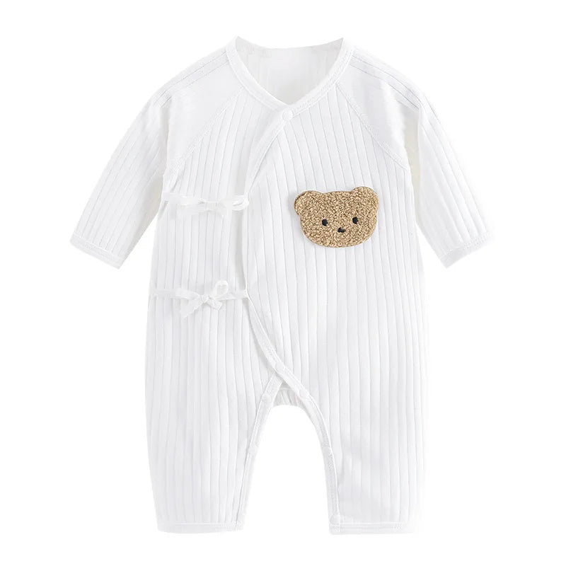 Cartoon Bear Baby Romper Spring Autumn Long Sleeved Clothes