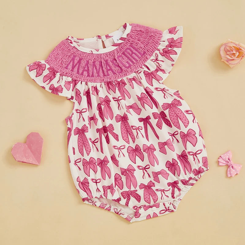 Adorable Baby Girls Rompers with Cute Bow