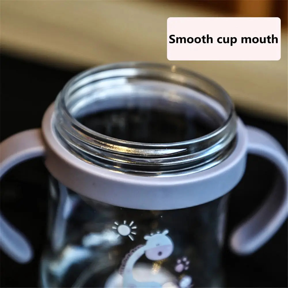 250ML Cartoon Pattern Outdoor Child Drinking Bottle with Straw