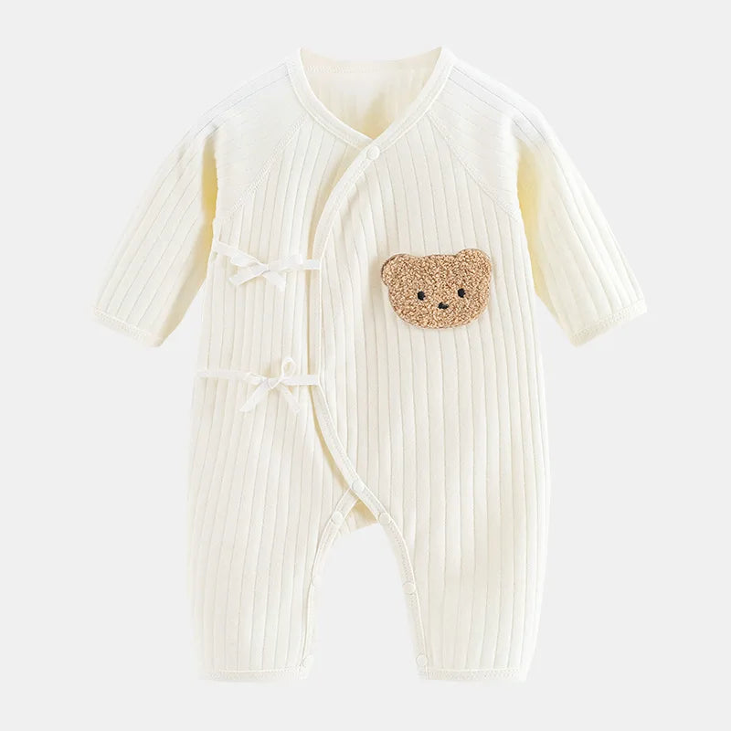 Cartoon Bear Baby Romper Spring Autumn Long Sleeved Clothes