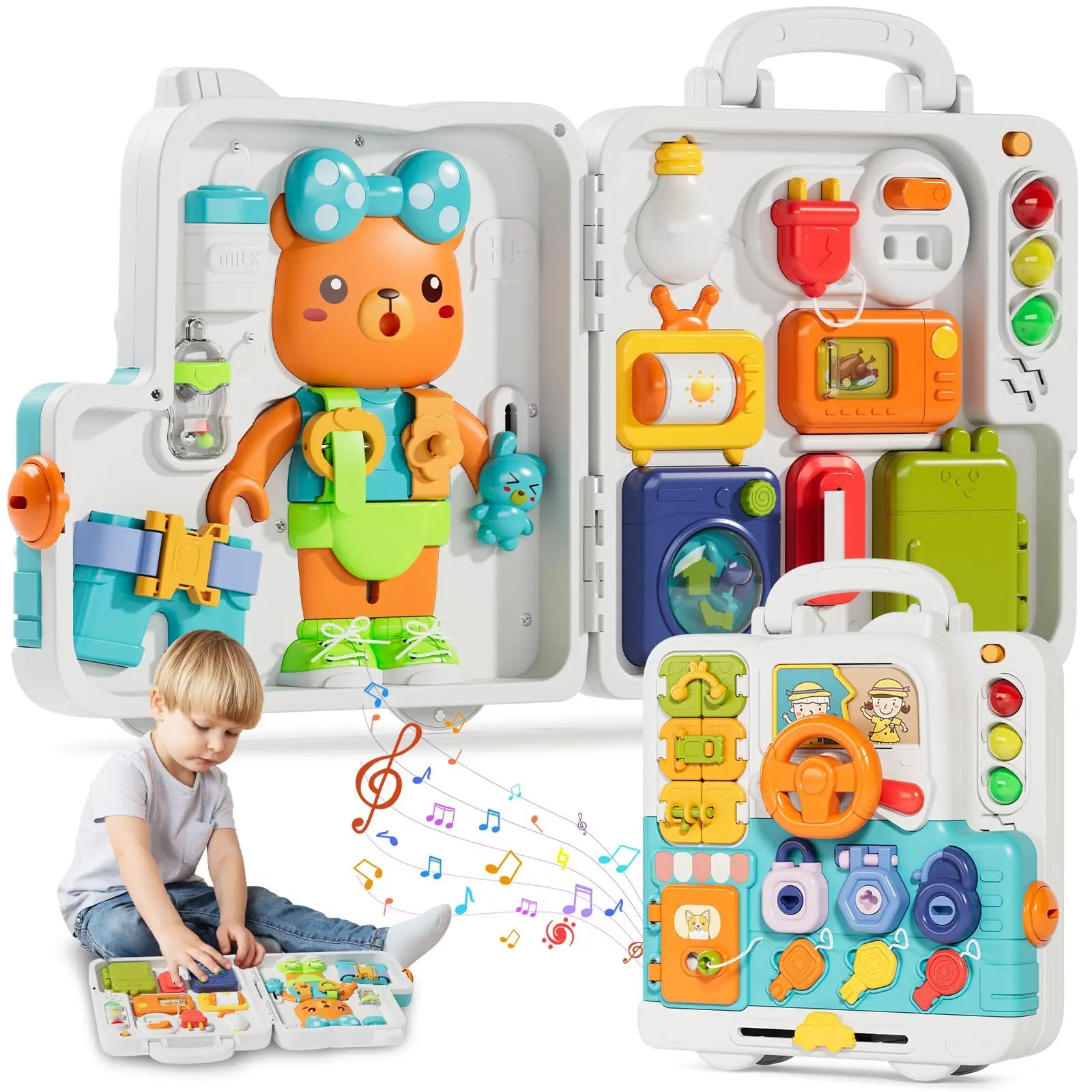 Toddler Musical Busy Board Kids Learning Sensory Toys