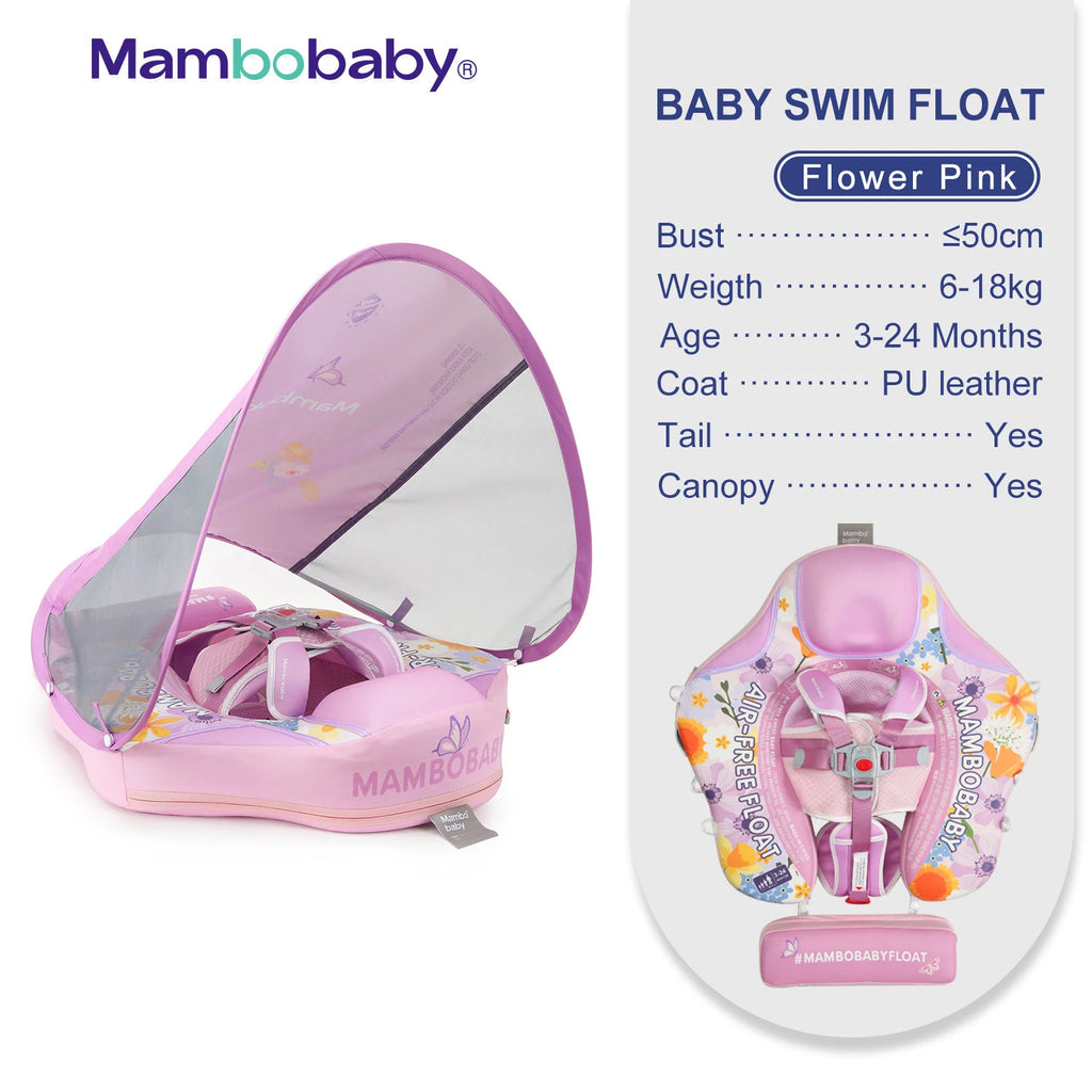 Non-Inflatable Baby Float with Canopy Chest Floater