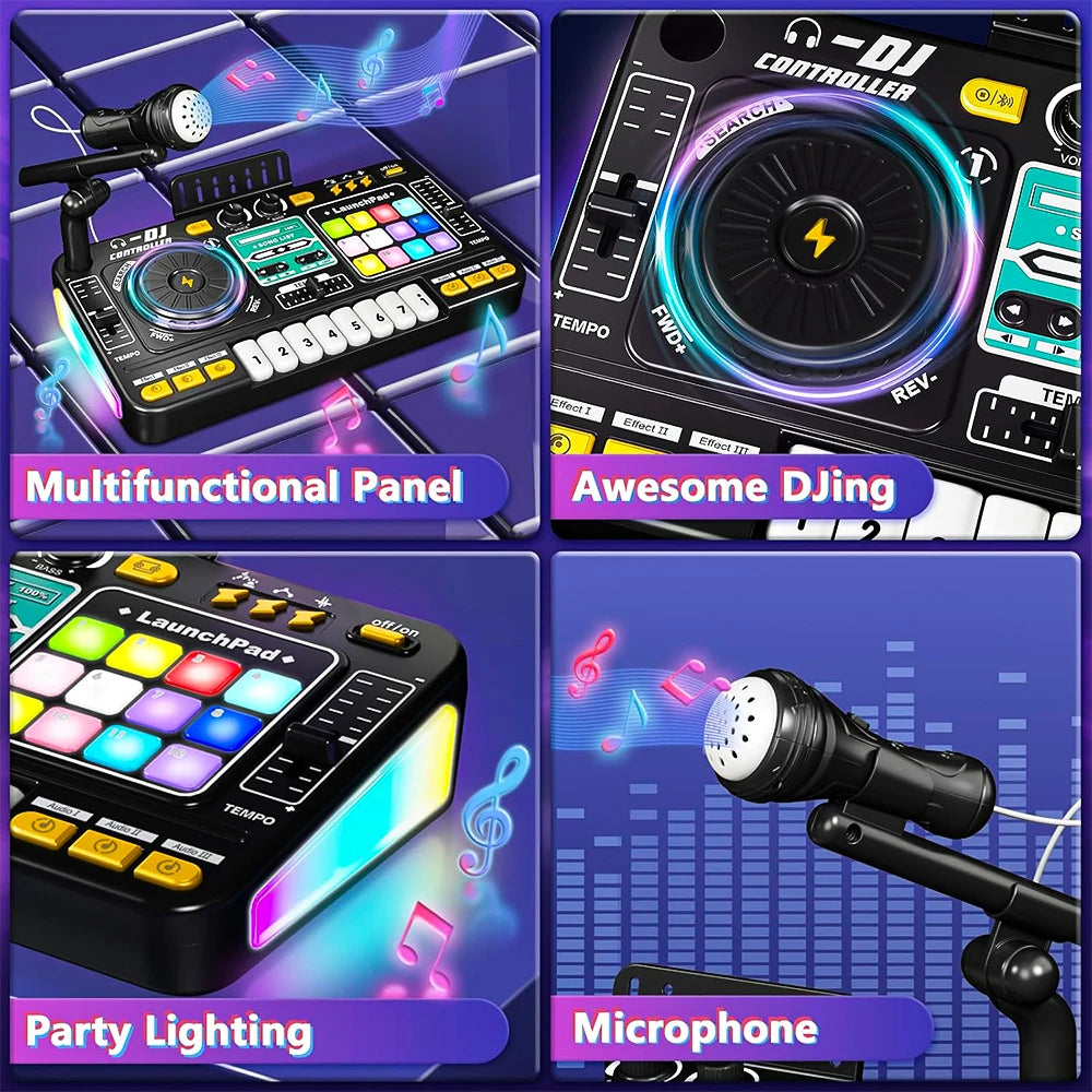 Kids Electronic DJ Music Mixer Instruments with Bluetooth