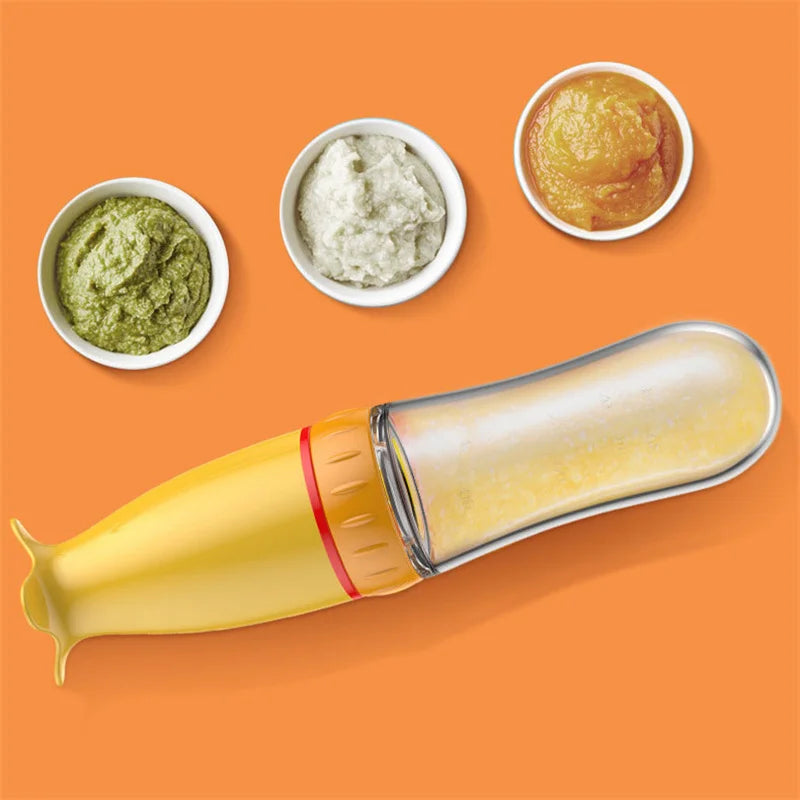 Safe Useful Silicone Baby Bottle with Spoon