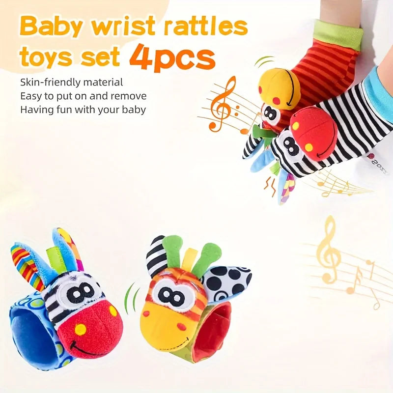 Baby Christening Gift Set, Includes Wrist and Sock Toys