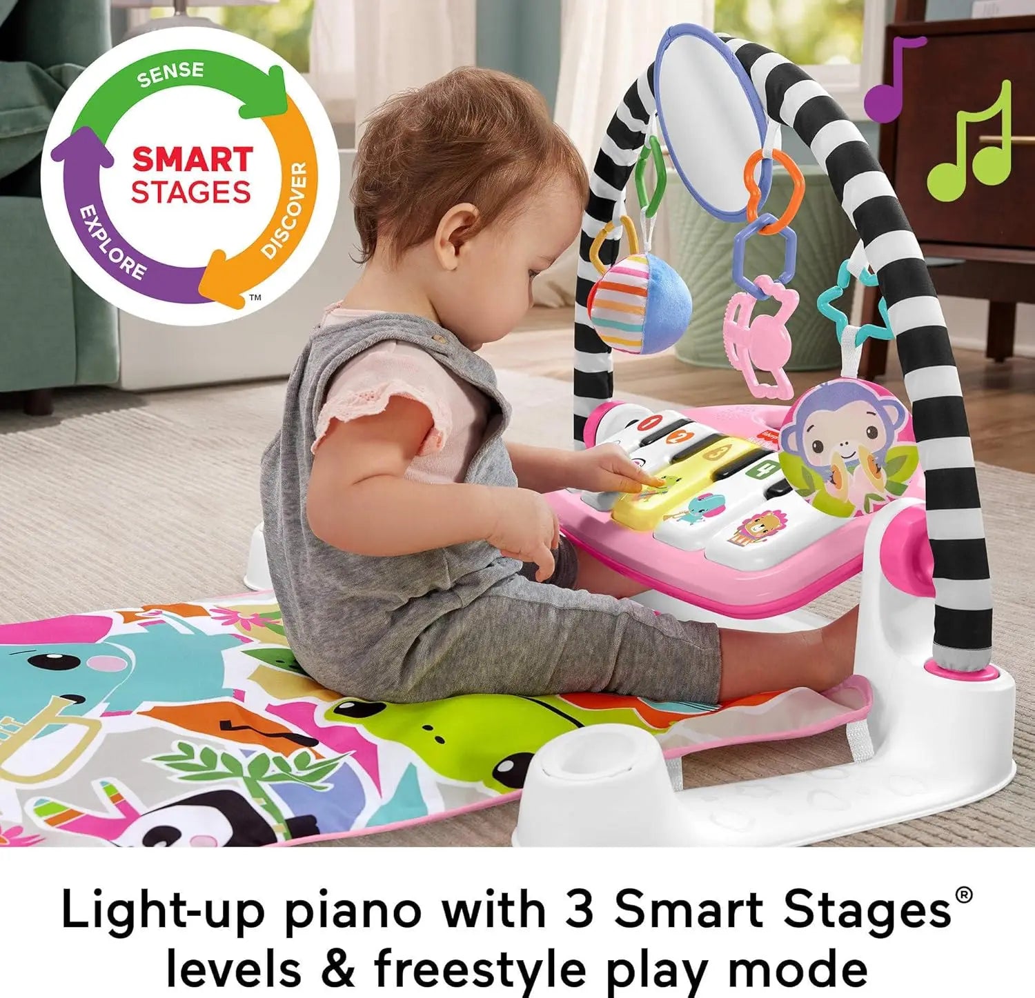 Interactive Baby Playmat with Piano Gym,