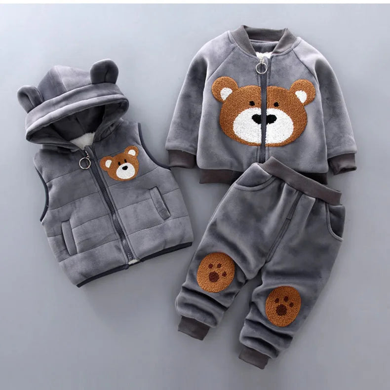 3PCS Winter Autumn Toddler Baby Boys Girls Clothes