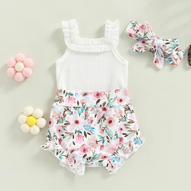 0-18M Infant Baby Girls Shorts Set