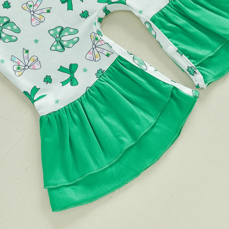 Adorable Baby Girls St Patrick s Day Shamrock Romper