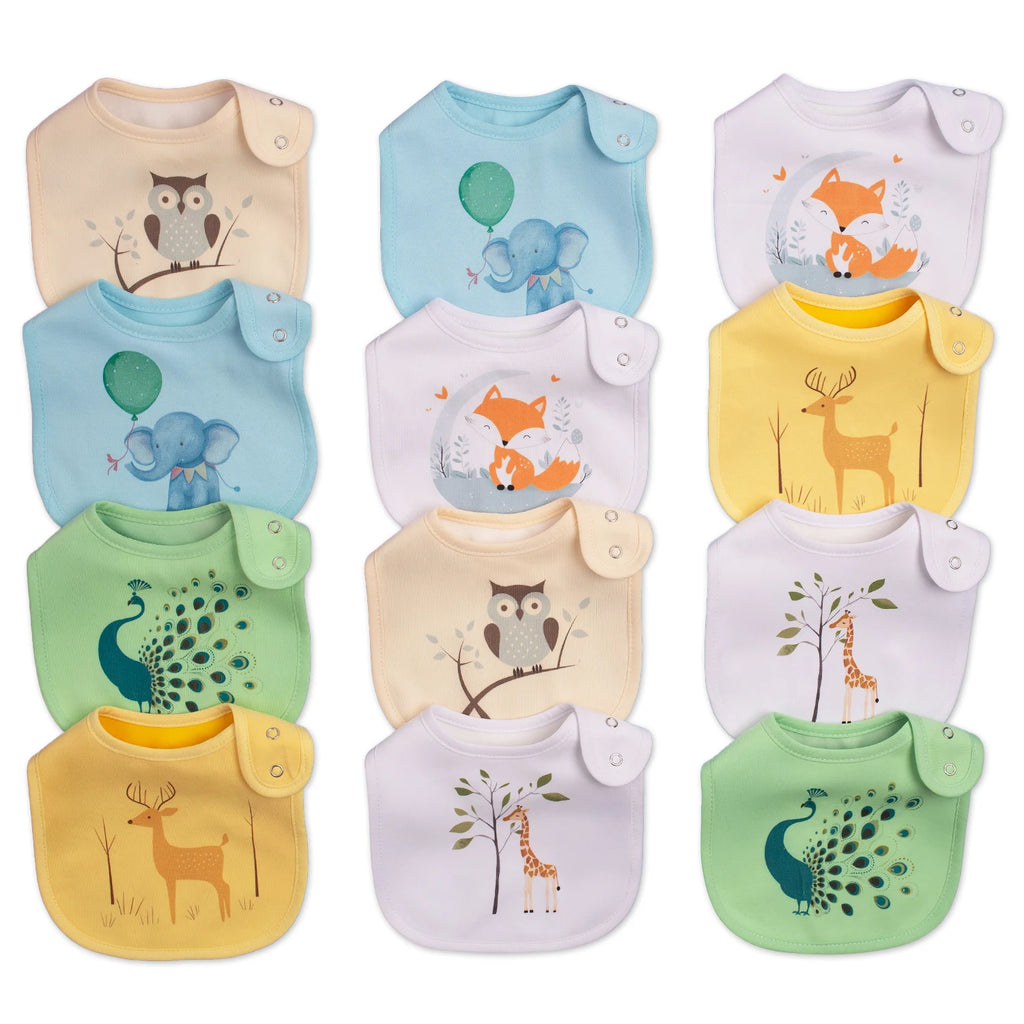 12-Pack Waterproof Baby Bibs for Boys & Girls
