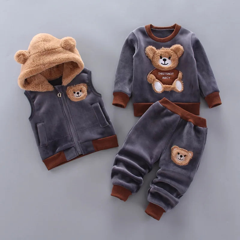 3PCS Winter Autumn Toddler Baby Boys Girls Clothes