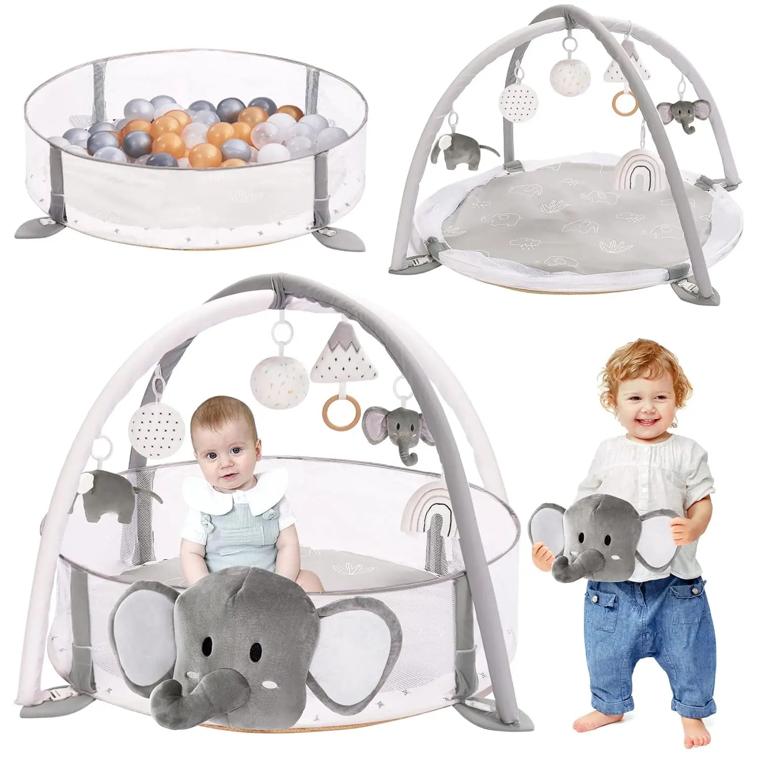 5-in-1 Large Baby Gym & Ball Pit Play Mat