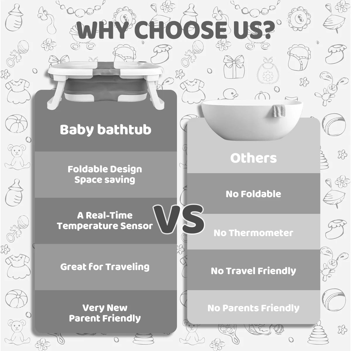 Portable Baby BathTub with Cushion
