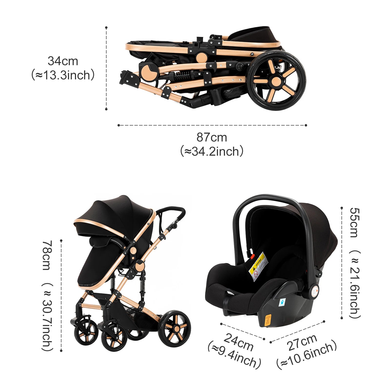 Baby Stroller Baby Accessories Baby Cars Stroller 3 In 1