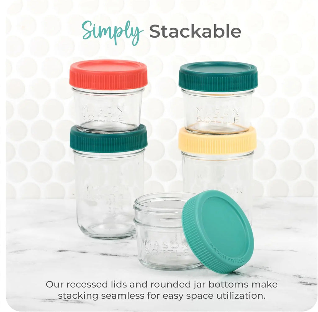 8oz Reusable Glass Baby Food Jars with Lids
