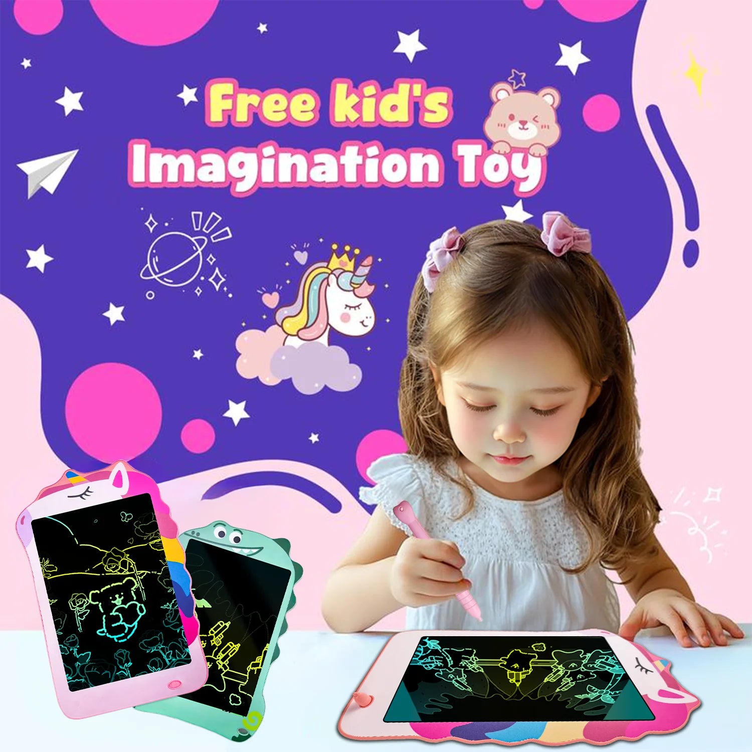 LCD Writing Tablet for Kids, 8.5 Inch Colorful Doodle Board Drawing Tablet