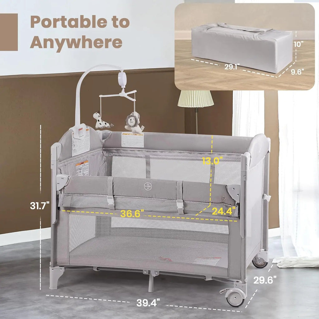 4-in-1 Portable Baby Bassinet with Mattress