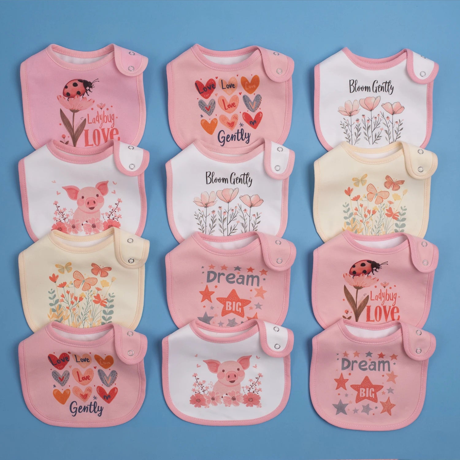 12-Pack Waterproof Baby Bibs for Boys & Girls