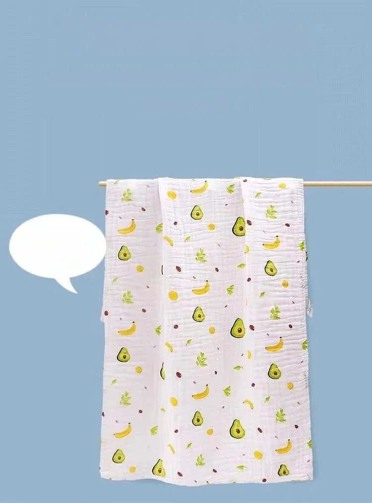 Newborn Printed Cotton Muslin Gauze Swaddle Blanket