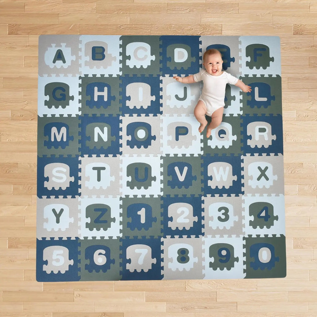 72x72-Inch Soft Foam Play Mat with ABC Numbers