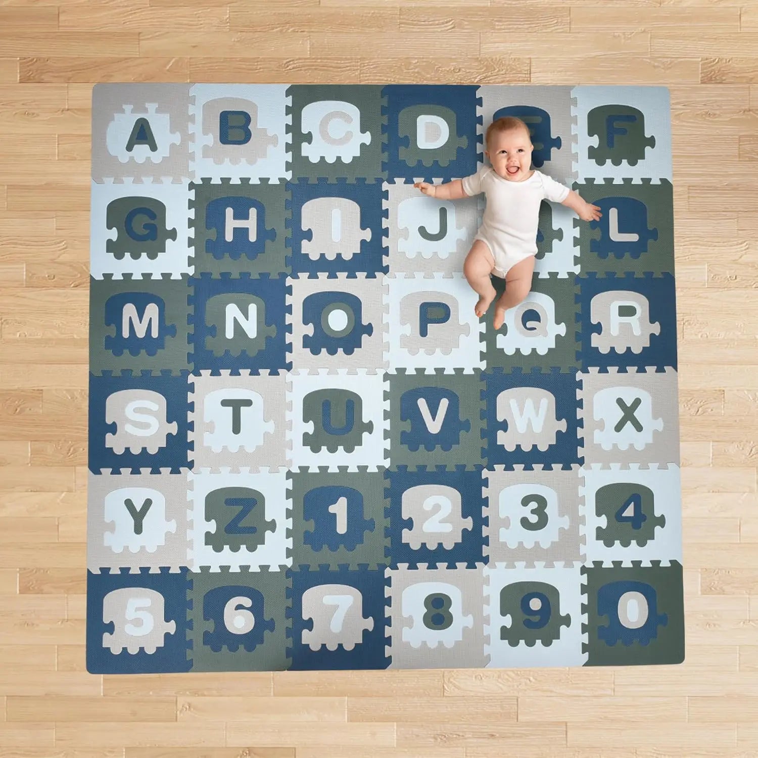 72x72-Inch Soft Foam Play Mat with ABC Numbers