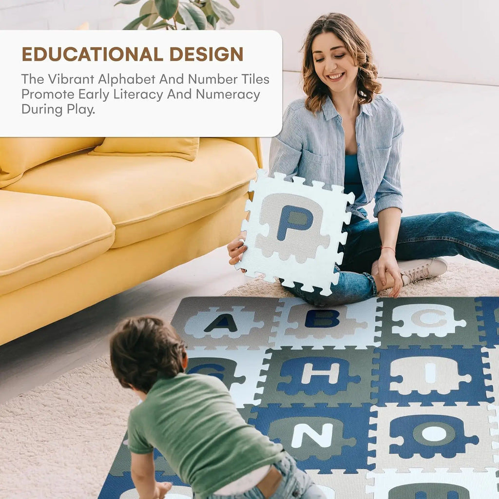 72x72-Inch Soft Foam Play Mat with ABC Numbers