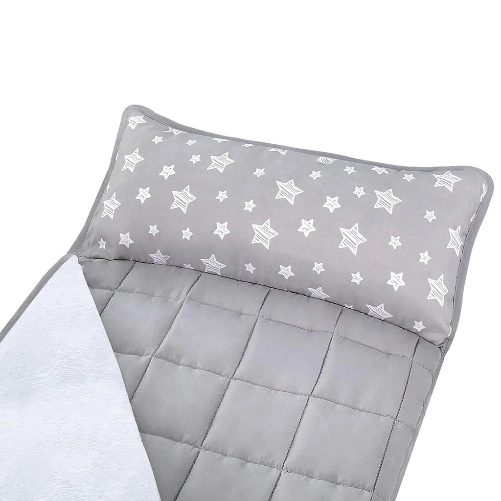 Soft Toddler Nap Mat with Pillow & Fleece Blanket